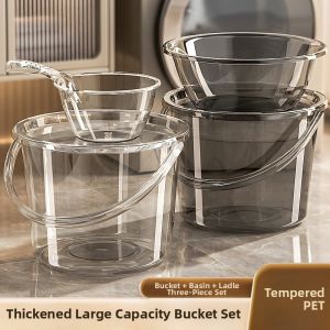 JXinJie | Transparent Durable Water Storage Bucket for Home and Dormitory Use Handheld with Lid Food Grade
