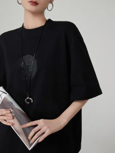 XIAODADEHUA | Loose Buttock Covering Moon Print T-Shirt