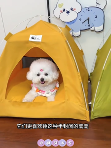 Teekland Pet Cat Beds dog beds Cat Tent Kitten Cave Portable and Foldable Dog Bed House for Little Pet Folding House with Soft Mat for Small Animals All Seasons