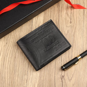 INEYES Mens Fashion Wallet Dollar Bill Design PU Leather Slim Bifold with Magnetic Closure &ID Window Front Pocket Money Holder