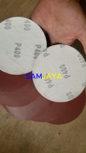 AMPLAS BULAT Velcro 4inch tanpa lubang 40# 60# 80# 100# #120 150# 180# 240# 320# 400# KANSAS