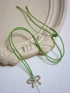 Gold Honeycomb Rope Butterfly Knot Pendant Necklace Handmade Woven Chinese Style Safety Clasp Fashion Jewelry Accessories