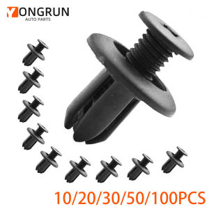 YONGRUN 10/20/30/50/100pcs Plastic Rivet Suitable For Toyota Focus Kia Fastener Rivet Clips Car Bumper Mudguard Black Rivet Clip