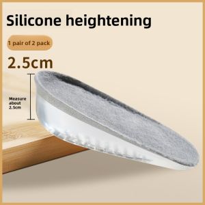 FASHEHAN | Womens Shoe Insoles Elevating Silicone Pads Half Inch One Two Centimeters Heel Insert For Flat Shoes Leather Heightening
