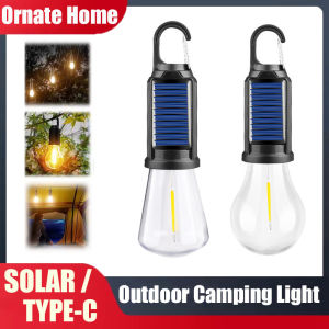 Outdoor Camping Light Hanging Tent Bulb Portable Solar/USB Rechargeable Night Emergency Lamp for Outdoor for Adventure