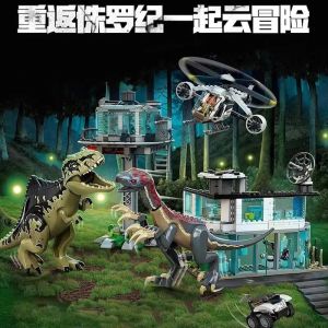 Jurassic dinosaur Southern Behemoth Dragon and Sickle Dragon Attack 76949 Tyrannosaurus Rex Building Blocks Childrens Toy Boy
