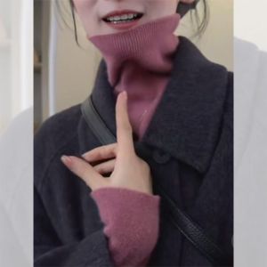 Chic Elegant Long-sleeve High-neck Knit Sweater