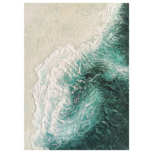 YERUI | Green Wave Minimal Beach Sandstone Texture Decorative Painting