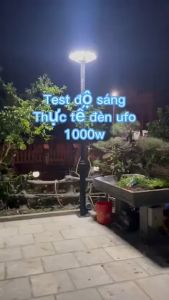 Đèn UFO năng lượng mặt trời đĩa bay 1000W đèn sân vườn cảm biến chuyển động ánh sáng 360 độ - Bảo hành 2 năm