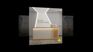 Bàn thu ngân bàn lễ tân bàn tính tiền bằng gỗ MDF QTT505 - NỘI THẤT LẮP RÁP VIENDONGADV