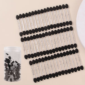 50 CÁI Cọ Đánh Phấn Mắt Dạng Bọt Biển Hai Đầu Dụng Cụ Bôi Và Tán Phấn Đa Chức Năng Với + 1 CÁI Dụng Cụ Trang Điểm Trong Suốt Có Hộp Đựng Trong Suốt