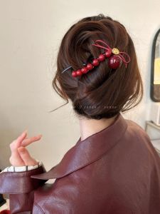 Elegant Pearl Hair Clip Womens New 2024 Back of Head High-End Twist Clip Fashionable Hair Accessories Original Design