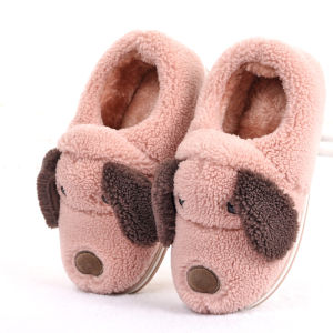 Dép Bông Đế Dày Hoạt Hình Cho Trẻ Em Và Người Lớn Dép Bông Lông Cừu Ấm Áp Trong Nhà Dép Đế Dày Chống Trượt PVC