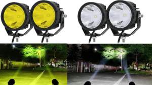 1PC/2PC Round Vehicle Fog Light Off Road Pod Light Spot Beam Driving Lamp For Pickup Truck 12V 24V Tractor Motorcycle Work Light