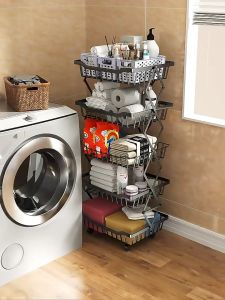 ชุด ชั้นวางในห้องครัว 5 ชั้น ชั้นวางในครัว ชั้นวางอเนกประสงค์ ประหยัดพื้นที่ สามารถวางเครื่องปรุงรส ขนาดใหญ่ ชั้นวาง