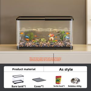 HUICHONG | Turtle and Fish Aquarium Ecosystem Design Home Living Small Mixing Drying Platform Bottom Drainage