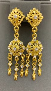 ตุ้มหูพลอยสีแบบหนีบ เครื่องประดับชุดพื้นเมืองล้านนา สินค้าพร้อมจัดส่งจากประเทศไทย สร้างเวลากับ 2-4 วัน