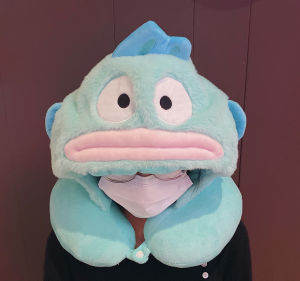 Hoạt Hình Stitch Fish Monster Hat Gối Cổ Hình Chữ U Du Lịch Di Động Không Có Đèn Ngủ Tựa Đầu Cotton Vải Bông Đầy Kích Thước Người Lớn