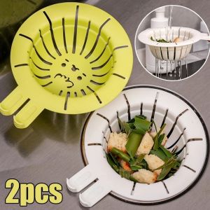 2 cái Bộ lọc bồn rửa nhà bếp tai thỏ dụng cụ lọc dạng lưới bồn rửa cống lưới ráo nước sàn phòng tắm drainer dụng cụ dọn tóc Nút chặn rác Lọc