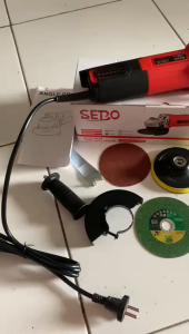 Mesin Gerinda Tangan Paket Lengkap 5pcs Mata Bonus Tatakan Amplas Koper Pelindung