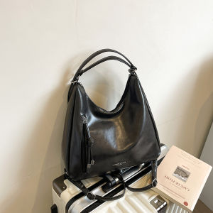 Large Capacity Womens Tote Bag 2025 New Fashion Trendy Single Shoulder Bag for College Students Class British Style PU Leather