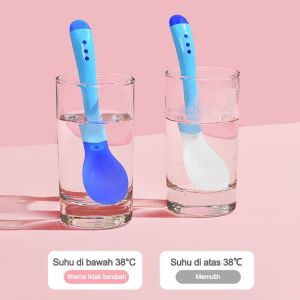 NATALIA - SENDOK MAKAN BAYI SENSOR SUHU PANAS / SENDOK GARPU BAYI SILIKON / SENDOK MAKAN BAYI SILIKON / BABY SPOON - U2 ACC