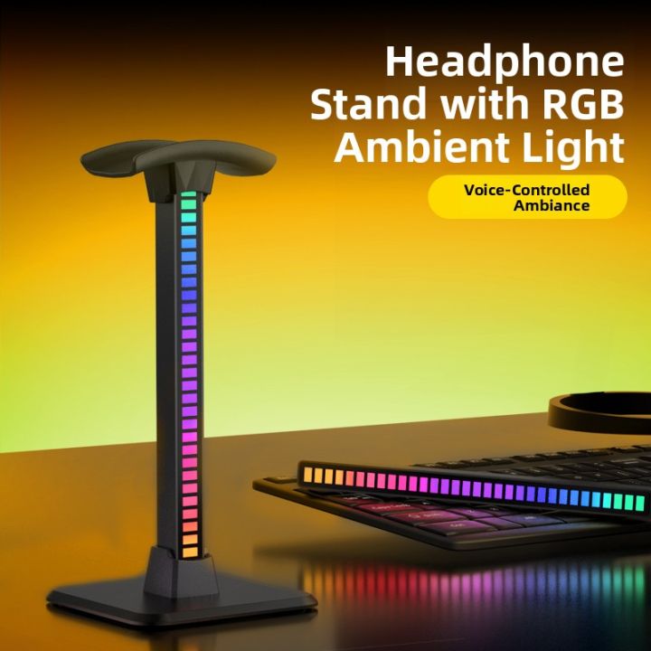 Glowing RGB Headset Stand Creative Atmosphere Sound Pickup Light ...