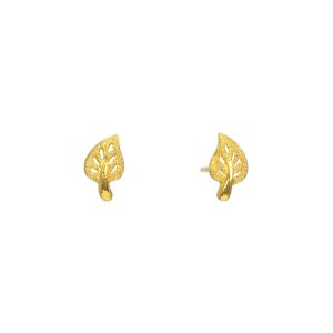Chow Sang Sang 周生生 999.9 24K Pure Gold Leaves Stud Earrings 68725E