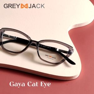 Grey Jack Frame Kacamata Model Cat Eye Fashion Wanita Bahan TR Bold Bisa Minus Girly Keren 16002