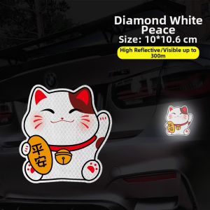 Lucky Cat Scratch Concealing Reflective Car Sticker