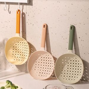 Silicone Big Colander Noodle Vegetable Drain Spoon Kitchen Long Handle Drain Colander Large Colander High Temperature Resistant