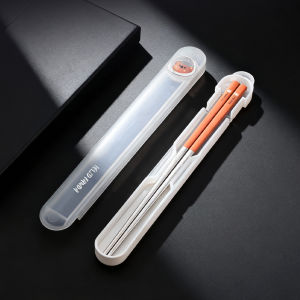 WORTHBUY 1 Pair Portable 316 Stainless Steel Chinese Chopsticks With Box Reusable Anti Slip Sushi Stick Chopsticks Tableware ﻿