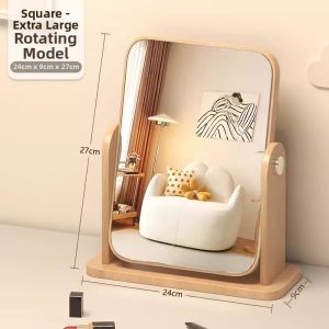 FWTDF | Large Rotating Wooden Vanity Mirror