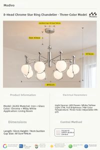 FANCY LAMP CLUB | Modern Bauhaus Stylish Star-Ring Chandelier