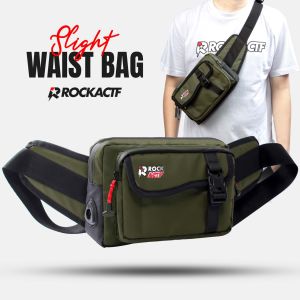 Rock Actf - Tas Pria - Tas Selempang - Waistbag Slight - Tas Pinggang - Tas Tahan Air - Deep Green