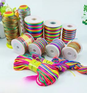 Colorful Handwoven Thread for DIY Beading Hair Jewelry Summer Fashion Accessories Handmade Woven String Bracelet Cord