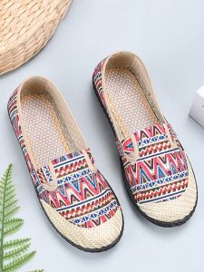 go🚚รองเท้าผ้าใบผู้หญิง ถักเปีย ส้นแบน รองเทาสลิปออน ลำลอง แฟชั่น ยืดหยุ่นได้ดี ไม่เจ็บเท้า ระบายอากาศ P-039