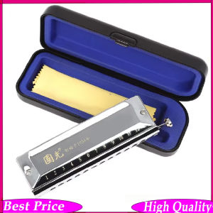 IRIN | Professional Silver Chromatic Harmonica 12-Hole 48 Tones with Stainless Steel Cover for Children & Adults by Guoguang