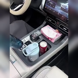 SEAMETAL Car Door Cup Holder Storage Pocket Family Travel Soft Lining Neat Storage Leather Pocket Interior Storage Pouch