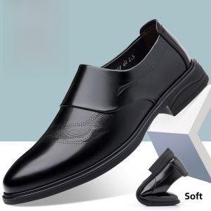 Mens Genuine Leather Slip-On Shoes Breathable Formal Business Wedding Shoes Soft Bottom Casual European Tucano Woodpecker