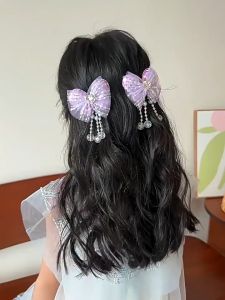 Sepasang Jepit Rambut Anak Motif Love & Permata Gaya Korea