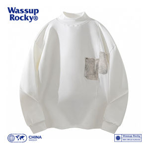 Wassup Rocky Mens Sweatshirt Soft Comfortable Loose Casual Half High Collar Dervo New Autumn Style Trendy Streetwear