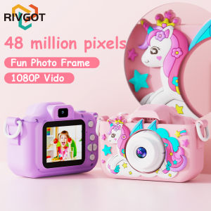 Unicorn Kids Toy Cameras 1080P HD Video Camera 48MP Dual Camera With Silicone Protective Cover 32GB Card Boy Girl Birthday Gifts