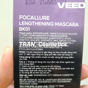 Mascara Focallure Focallure BK01 Không Thấm Nước Chống Mồ Hôi Giữ Cho Hàng Mi Cong Vút Cả Ngày - TRAN Cosmetics