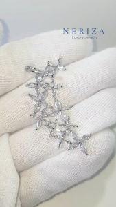 Neriza Jewelry/ต่างหูเพชรสังเคราะห์ ประกายเทียบเท่าเพชรแท้ จัดส่งพร้อมกล่อง รหัสNE061