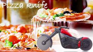 Motorcycle Pizza Cutter Premium Anti rust Stainless Steel pizza Slicer Sharp Blade Fit for Cutting Pizzas Cakes Waffles Pancakes and More