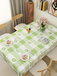 New Chinese Style Small Sheepskin Tablecloth Waterproof Oil Resistant Heat Proof Wash Free Dining Table Mat Rectangle PVC Tea Table Cloth