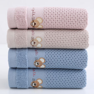 Pure Cotton Honeycomb Face Towel Quick Dry High Absorbency Soft Bathing Mens Face Wash Home Use Solid Color All Cotton