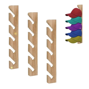 Wooden Hat Hanger for Baseball Cap Home -Saving Wooden with Display Shelf