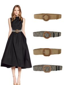 Woven Belt Elastic Waistband Dress Slimming Wide Waist Seal Elegant Versatile Decorative Waist Seal Womens Fashion Accessory